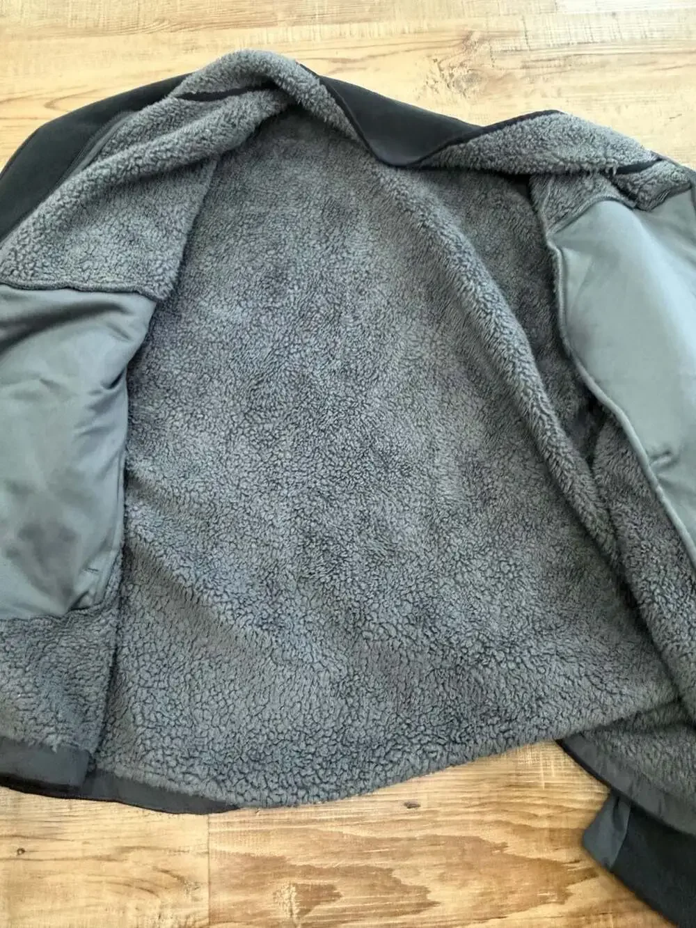 The North Face Sherpa Fleece Full-Zip Jacket Black Gray Men's XXL
